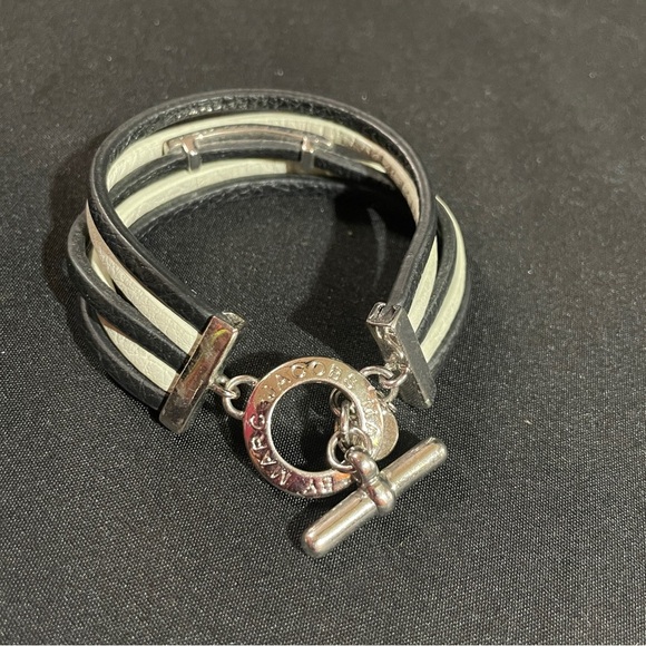 Marc by Marc Jacobs Black and Cream Leather Bracelet - Picture 6 of 9
